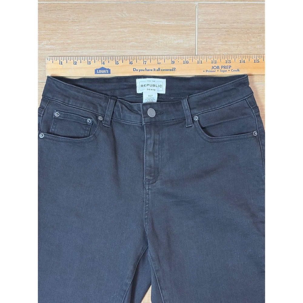 For The Republic Denim Black Lace Up Ankle Skinny Jeans Size 6/27 (29) Edgy - Picture 4 of 7